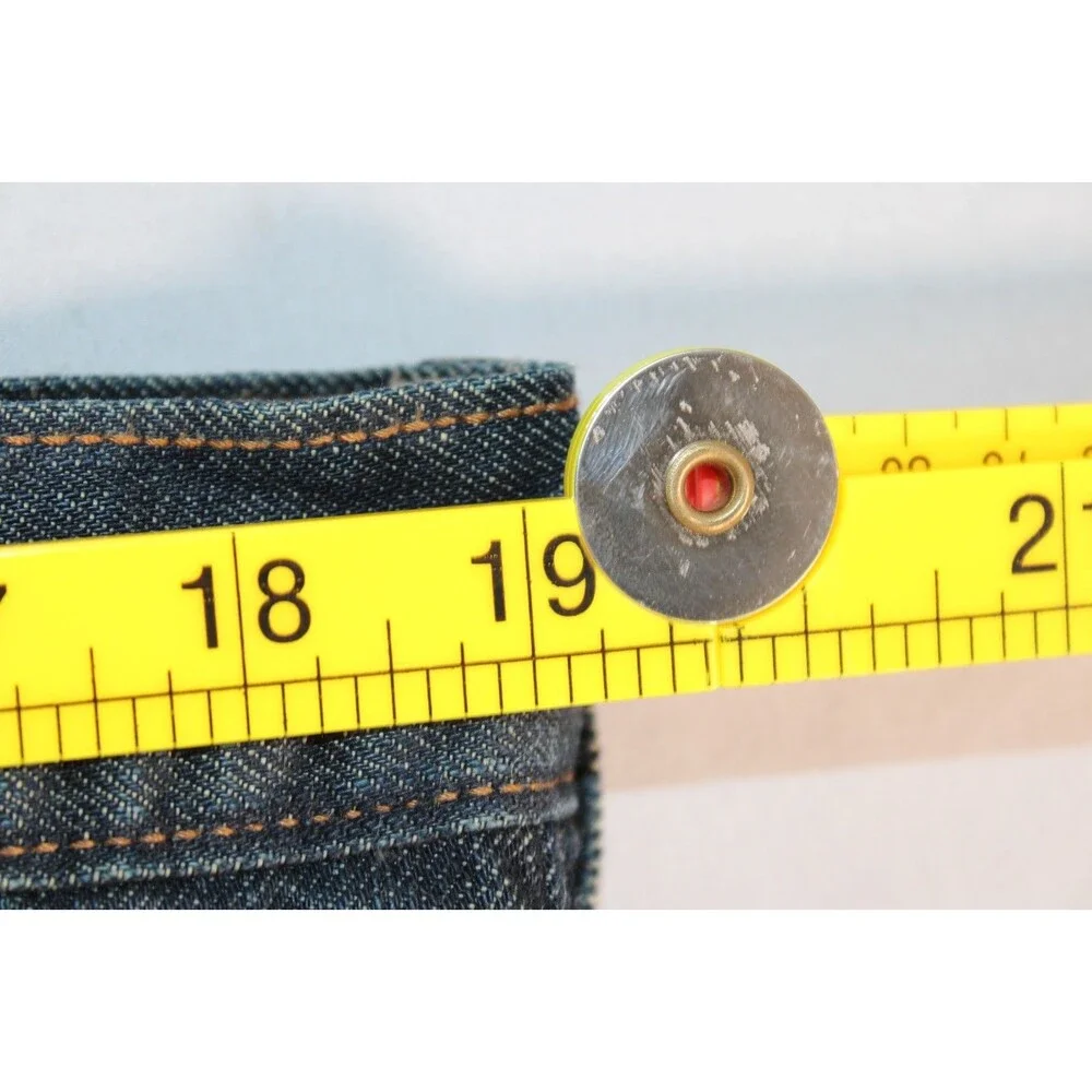 Old Navy Premium Denim Jeans Mens 36x34 Low Rise Bootcut Distressed Dark Wash
